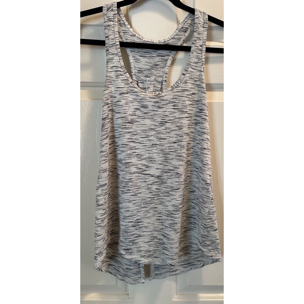 Lululemon‎ Salute The Sun Tank Tiger Space Dye Black White Size 4